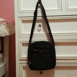 Swiss black messenger bag